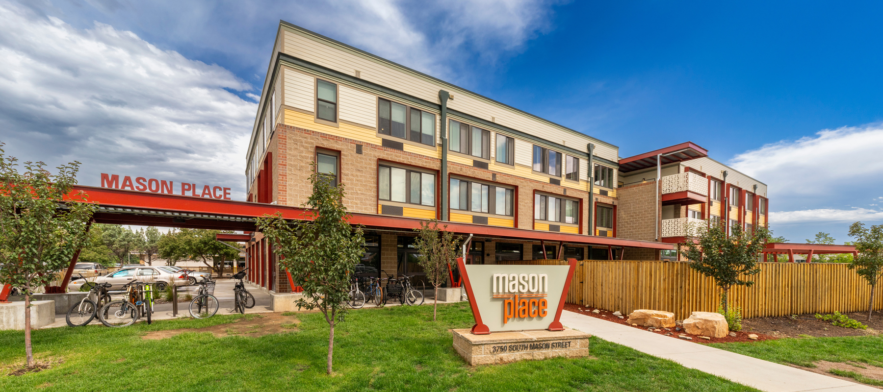 Mason Place, a multifamily building with green lawn